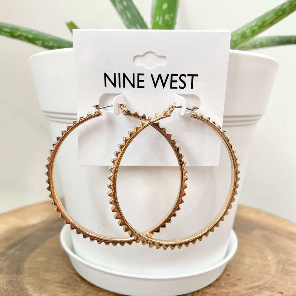 oversized gold Nine West hoop earrings